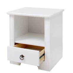 Weißer Nachttisch mit großem Fach - Velriva