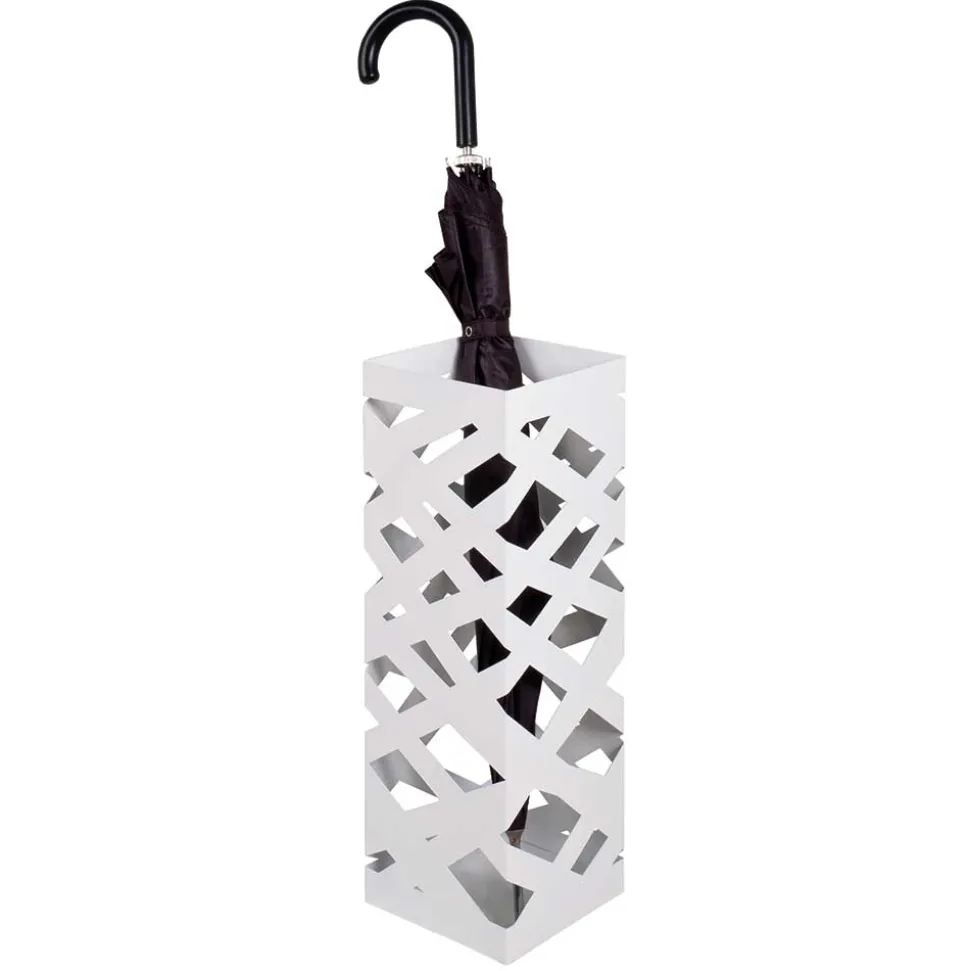 Weißer Regenschirmständer in modernem Design - Raven