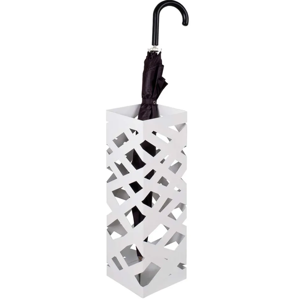 Weißer Regenschirmständer in modernem Design - Raven