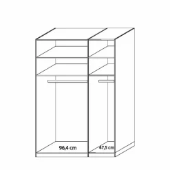 Weißer Schlafzimmerschrank Ronis mit drei Türen