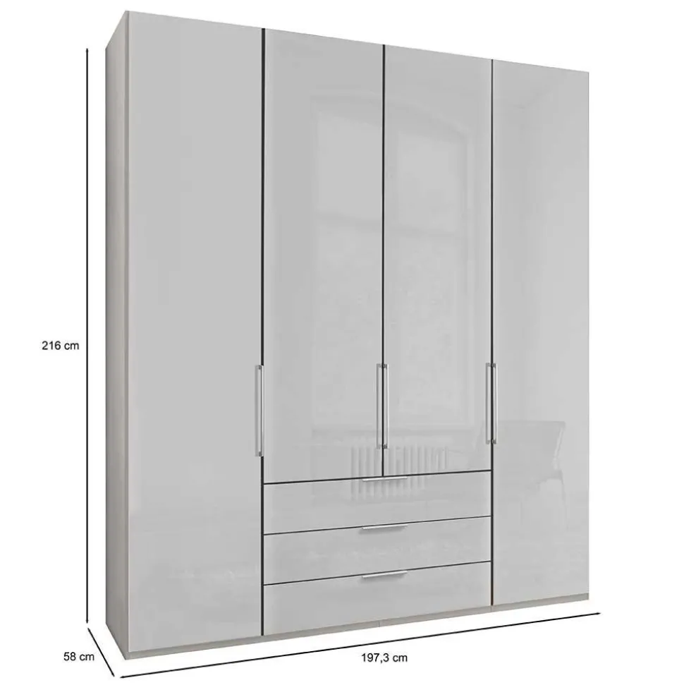 Weißer Schlafzimmerschrank 3-türig - Rhoen