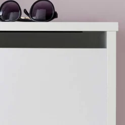 Weißer Schminktisch & Hocker - Toprino (zweiteilig)