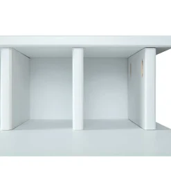 Weißer Schreibtisch mit Aufsatz & Truhe - Stanford