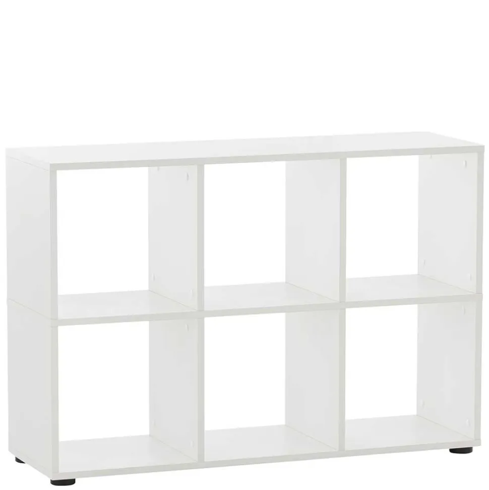 Weißer Schreibtisch mit seitlichem Regal - Obtin