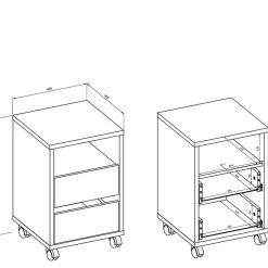 Weißer Schreibtisch optional mit Rollcontainer - Evensa