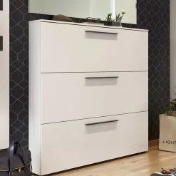 Weißer Schuhschrank 140 cm breit - Liss