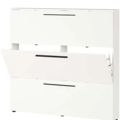 Weißer Schuhschrank 140 cm breit - Liss