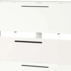 Weißer Schuhschrank 140 cm breit - Liss