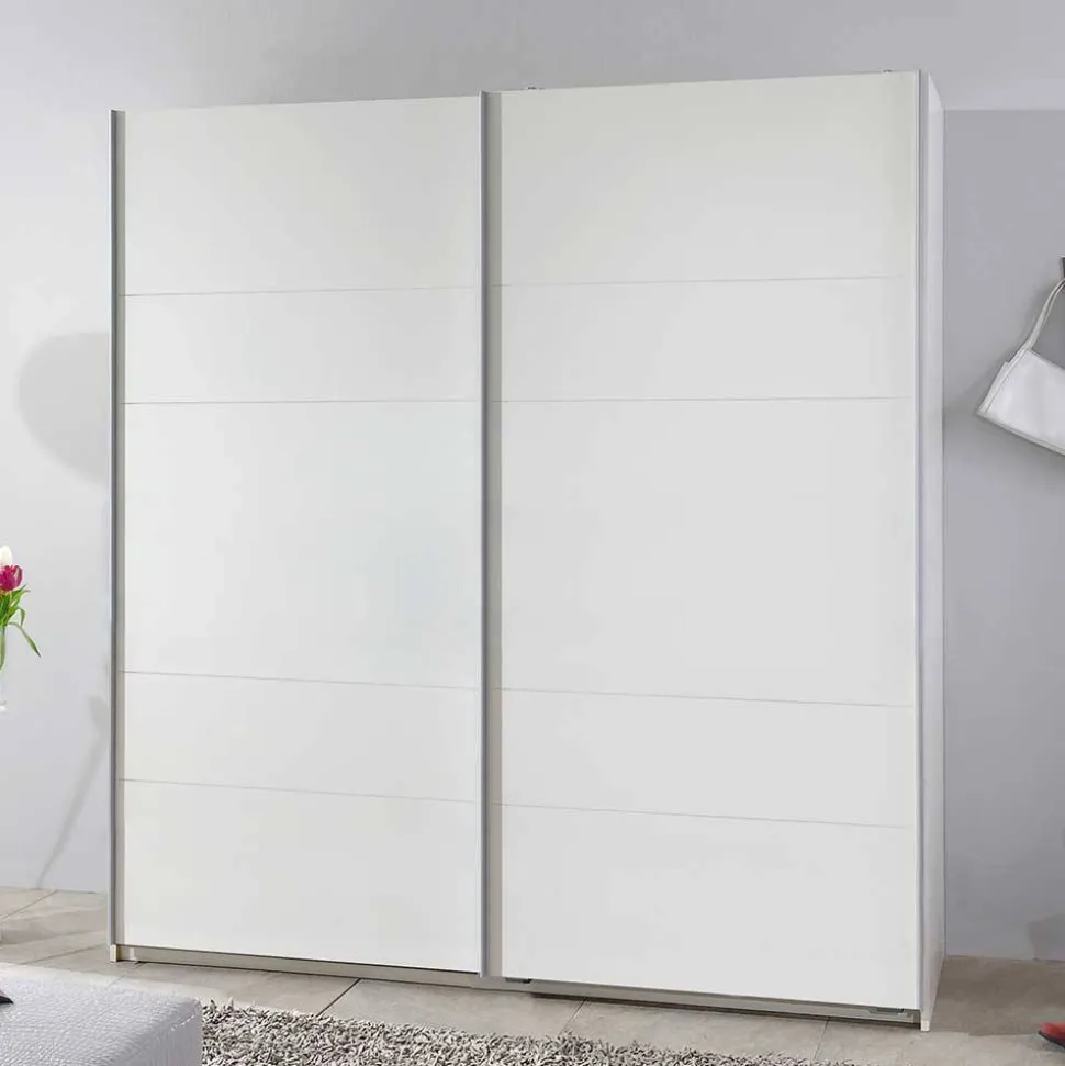 Weißer Schwebetürenschrank 179 cm breit - Ordinia