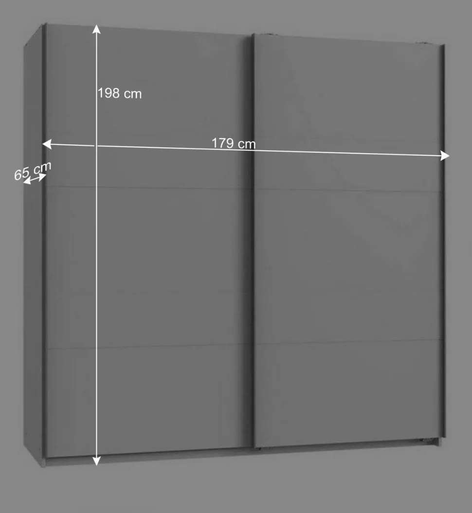 Weißer Schwebetürenschrank 179 cm breit - Ordinia