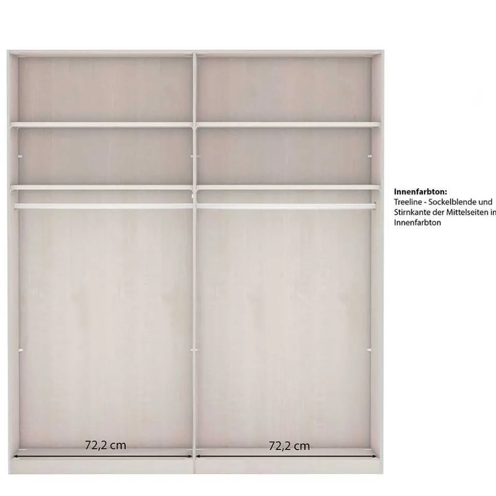 Weißer Schwebetüren-Schrank mit Spiegel - Flinn