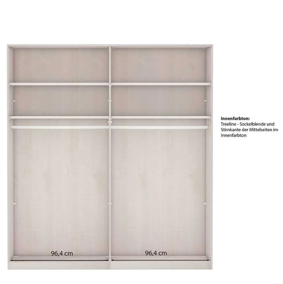 Weißer Schwebetüren-Schrank mit Spiegel - Flinn