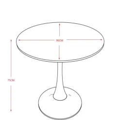 Weißer Sinterstein Tisch mit Trompetenfuß - Glamour