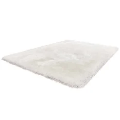 Weißer Teppich mit 8 cm Hochflor - Daroncas