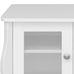 Weißer TV Unterschrank mit zwei Glastüren - Dosalino