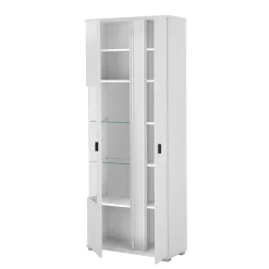 Weißer Vitrinenschrank mit LED Beleuchtung - Tirol