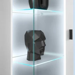 Weißer Vitrinenschrank mit LED Beleuchtung - Tirol