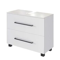 Weißer Waschbecken-Schrank mit Klappe - Maney