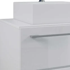 Weißer Waschplatz & Hochschrank - Ipsum (dreiteilig)