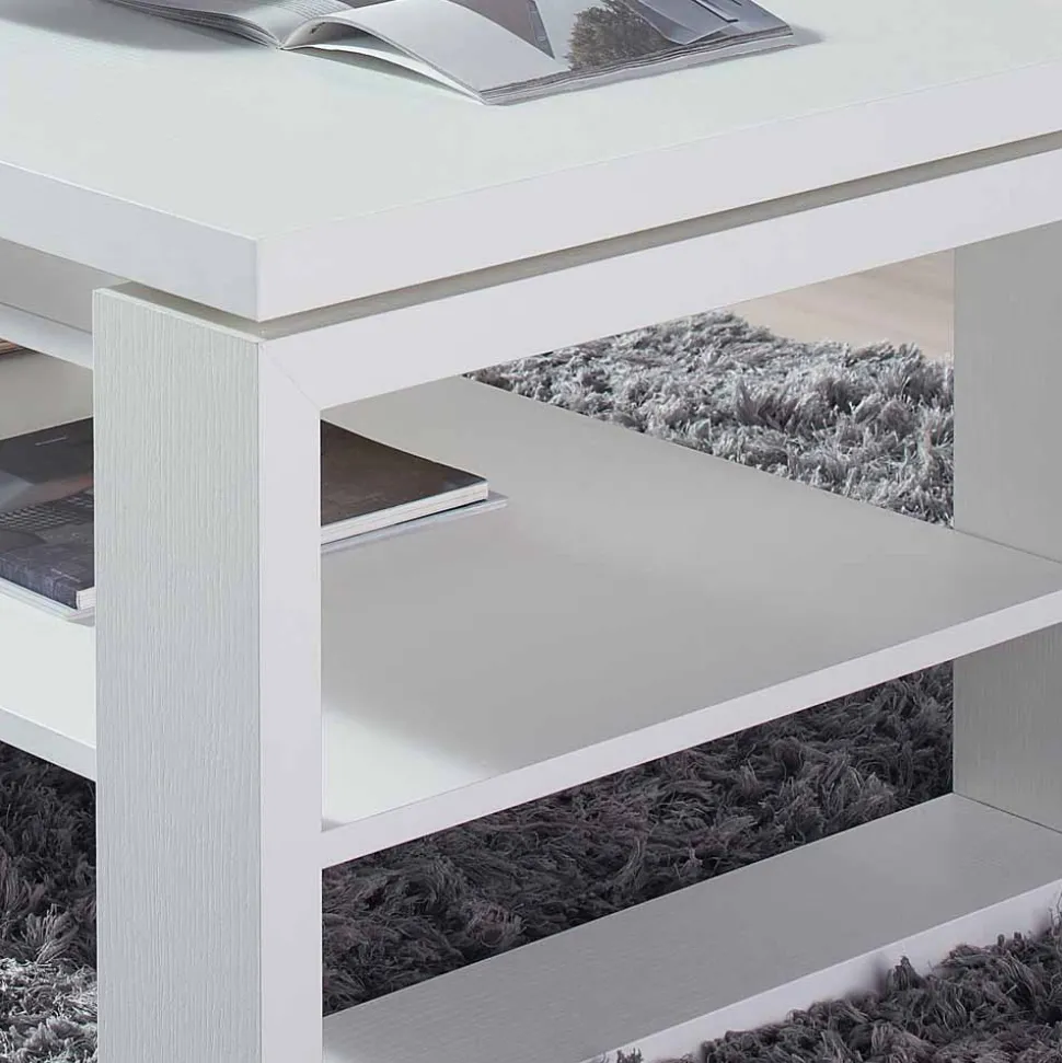 Weißer Wohnzimmertisch Mercana mit Tischplatte klappbar