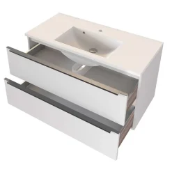 Weißes Badezimmermöbel Set groß - Livendas (fünfteilig)