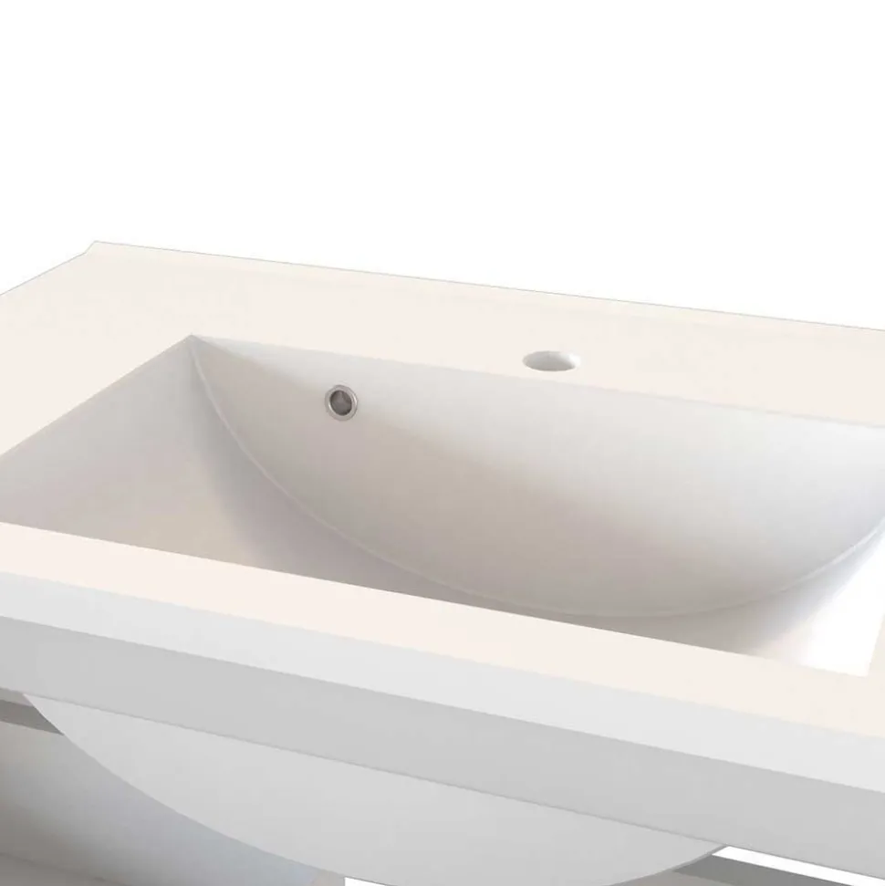 Weißes Badezimmermöbel Set groß - Livendas (fünfteilig)