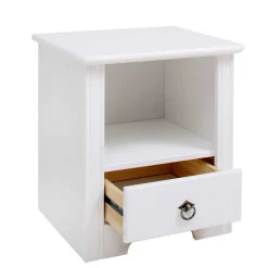 Weißes Bett & Nachttische - Velriva (dreiteilig)