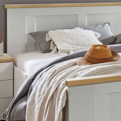 Weißes Bett im Country Style mit Absetzung - Ignacio