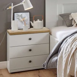 Weißes Bett im Country Style mit Absetzung - Ignacio