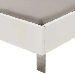 Weißes Bettgestell mit Chrom - Vronica