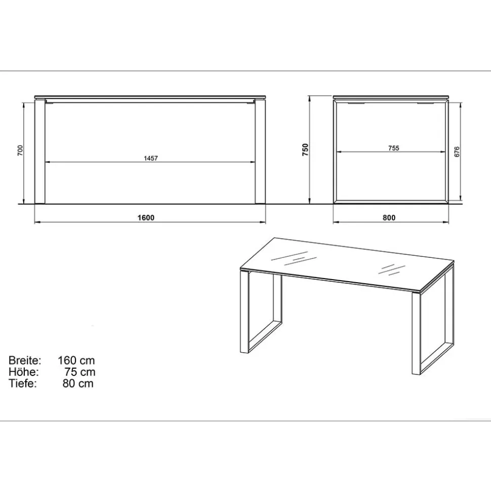 Weißes Büromöbel Set mit Schreibtisch - Fidania (zweiteilig)