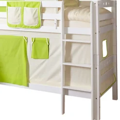 Weißes Buche Etagenbett mit Rutsche - Paso