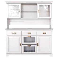 Weißes Buffet Schrank aus Kiefer massiv - Akbelev