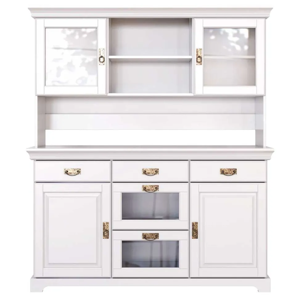 Weißes Buffet Schrank aus Kiefer massiv - Akbelev