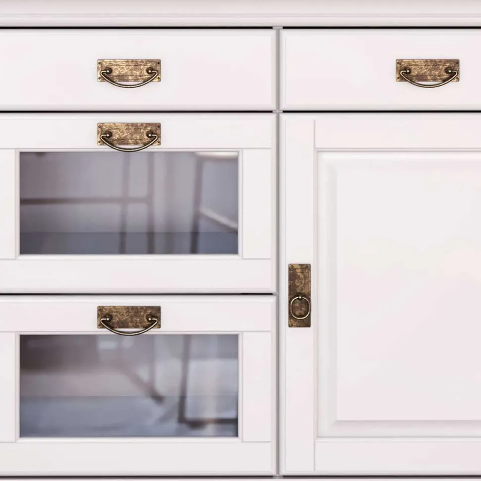 Weißes Buffet Schrank aus Kiefer massiv - Akbelev