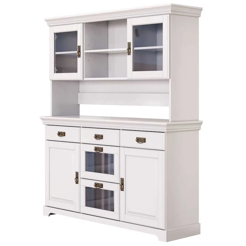 Weißes Buffet Schrank aus Kiefer massiv - Akbelev