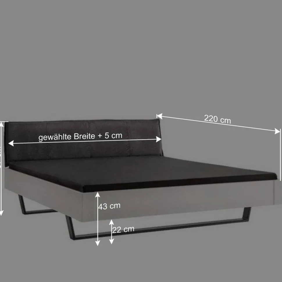 Weißes Designbett mit Stoff-Kopfteil - Fanos