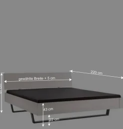 Weißes Doppelbett aus Kiefer Massivholz - Lardias