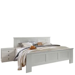 Weißes Doppelbett im Landhaus Look - Flinn