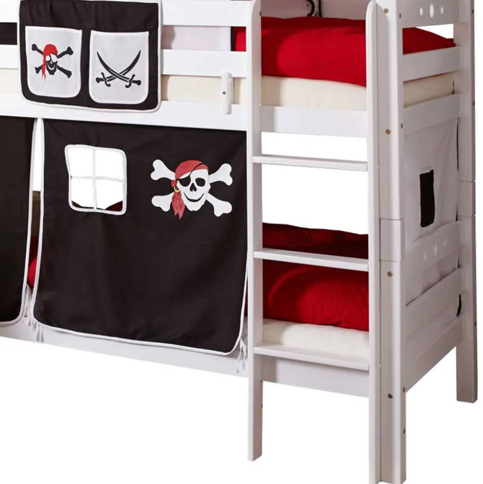 Weißes Doppelstockbett Pirat mit Rutsche - Cosenza