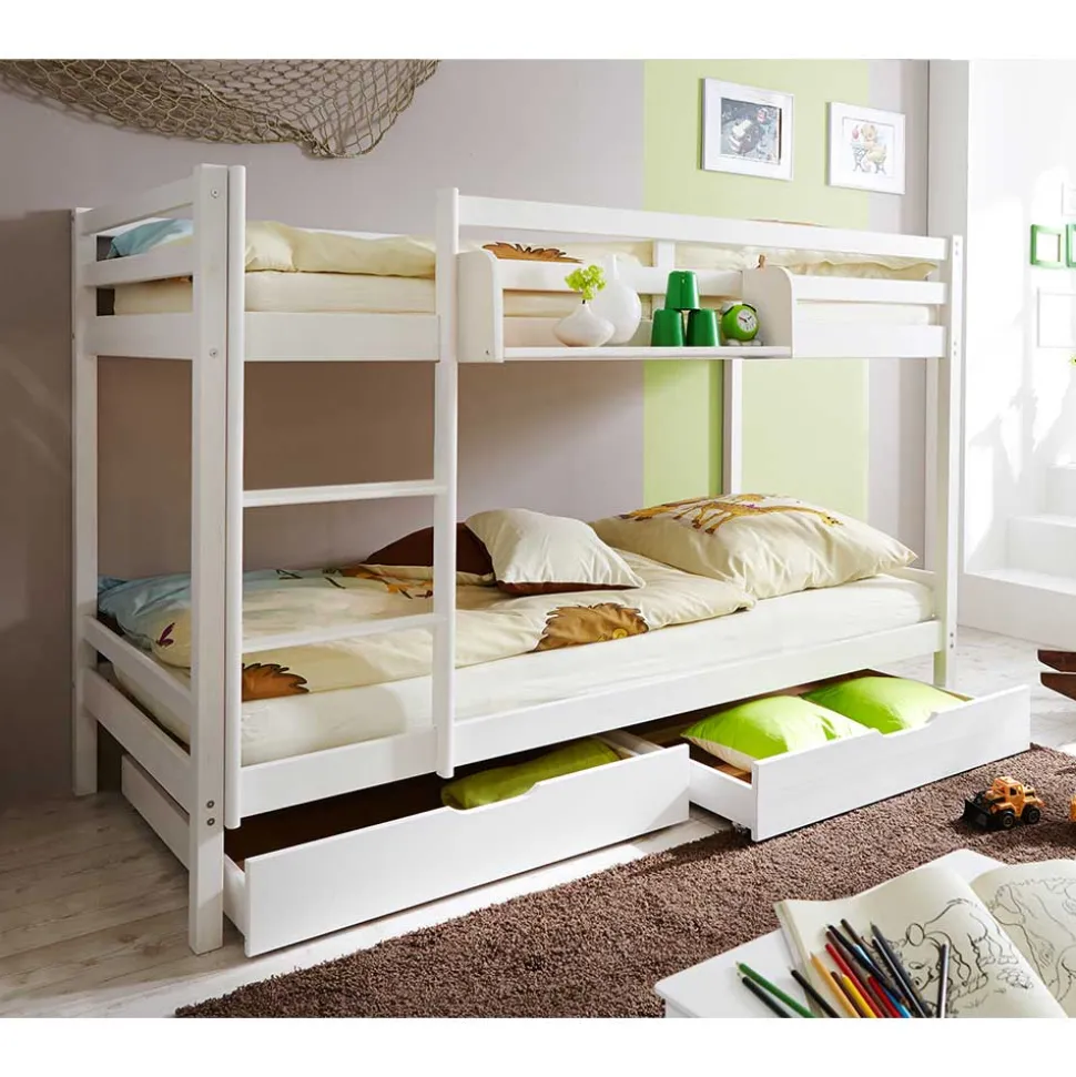 Weißes Etagenbett mit 2 Bettkästen - Tyler