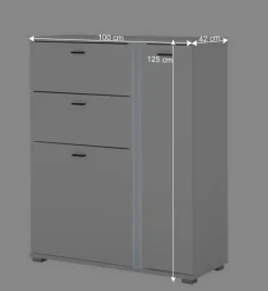 Weißes Highboard mit LED Beleuchtung - Tirol
