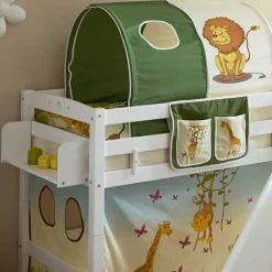 Weißes Hochbett mit Podest Rutsche - Adnine