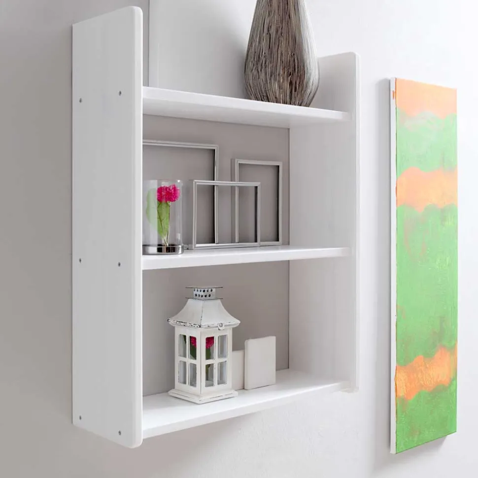 Weißes Holz Hängeregal mit 60 cm Breite - Grenvana