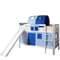 Weißes Holz Stockbett mit Rutsche - Niova