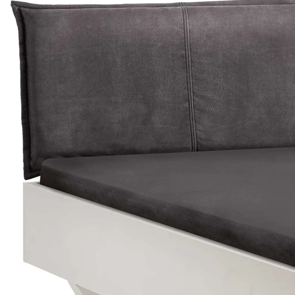 Weißes Kiefernholz-Bett mit Holzkufen - Ondeon