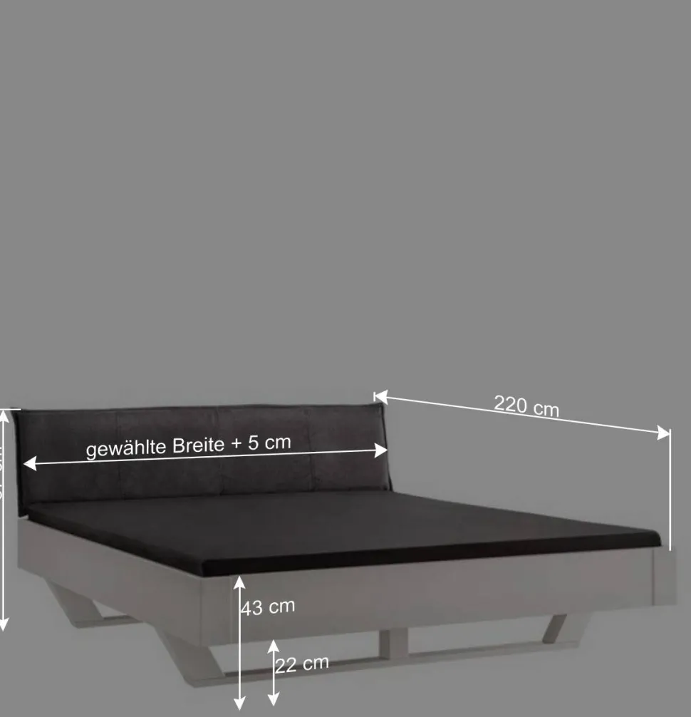 Weißes Kiefernholz-Bett mit Holzkufen - Ondeon