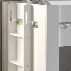 Weißes Kinder-Hochbett im Hütten Design - Renus