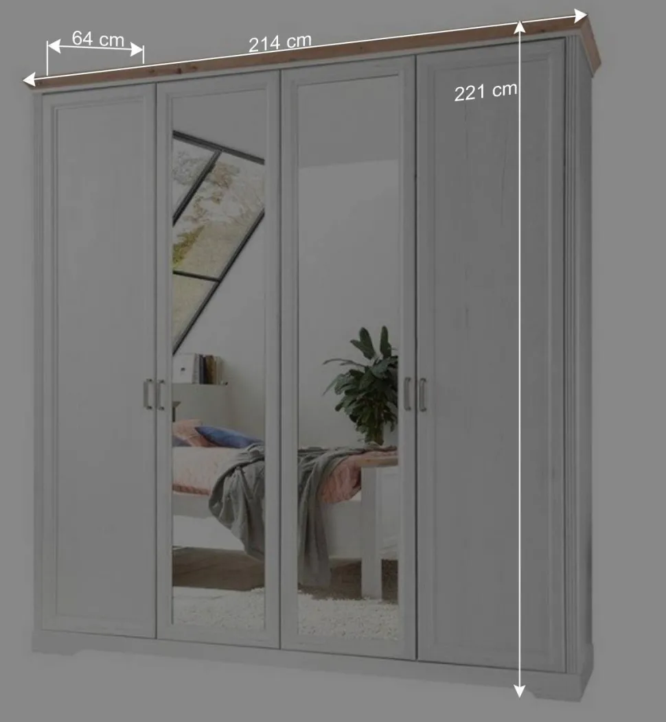 Weißes Landhaus Schlafzimmer Set - Maggio (fünfteilig)