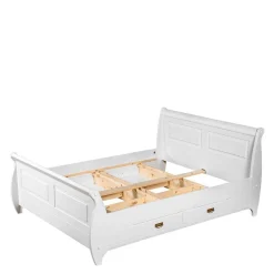 Weißes Landhausbett mit Schubladen - Presto